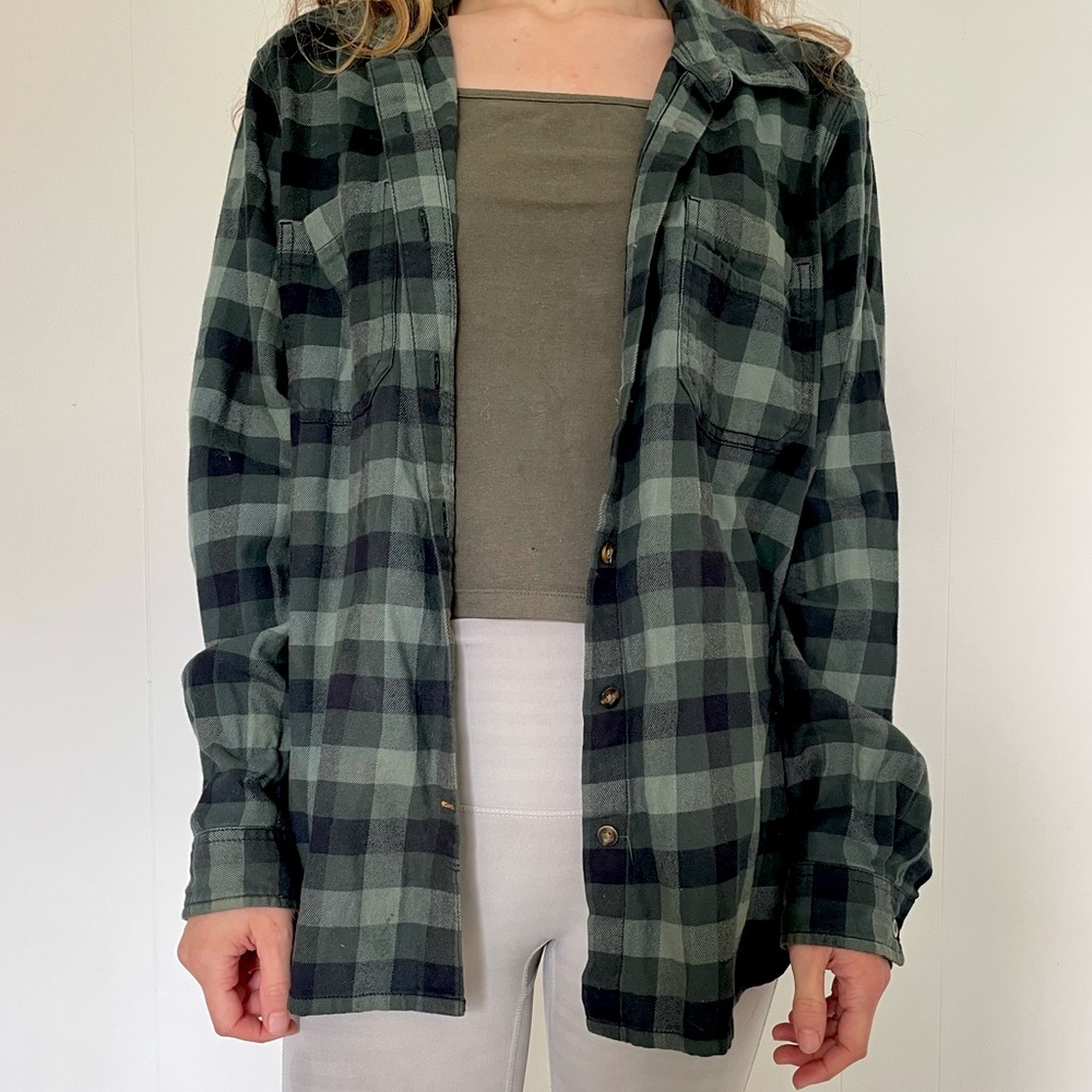 women’s carhartt blue comfy flannel